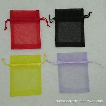 Sheer Ribbon Cosmetic Drawstring Bag in U-shape